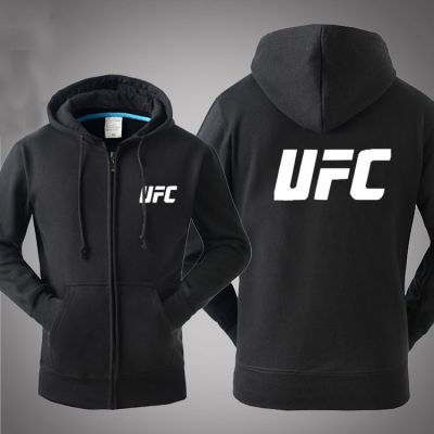 ผู้ชายผู้ชาย MMA UFC กีฬาเสื้อซิปเสื้อกันหนาวหมวกฤดูหนาว U