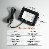 LED Floodlight with Radar Motion Sensor 100W 50W 30W 20W Waterproof Outdoor Lighting Auto Time Delay with Light sensor Wall Lamp