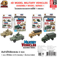 4D MODEL โมเดลประกอบรถทหารซีรี่ส์1 โมเดลรถทหาร สินค้าแท้ลิขสิทธิ์ถูกต้อง  Military vehiles asseebly model รุ่น MM1077