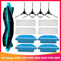 สำหรับ Cecotec Conga 3290 3390 3490 3590 3690 3790 3890อัลตร้าไทเทเนียมที่สำคัญหุ่นยนต์ชิ้นส่วนสูญญากาศหลักด้านแปรง Hepa กรองซับ Rag