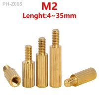 M2 Brass Male Female Standoff Pillar Round Knurled Threaded Mounts Spacer PBC Motherboard pillar Circuit Board Bolt Screw 3-35mm