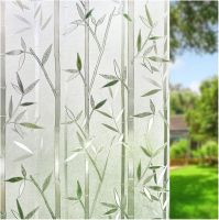 Película de bambú para ventana película de vidrio mate teñida calcomanía decorativa para ventana sin pegamento pegatinas extraíbles para ventana