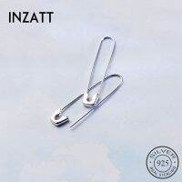 [Han ornaments] INZATT Real 925 Sterling Silve Geometric Pin Hoop ต่างหูแฟชั่นผู้หญิงปาร์ตี้เครื่องประดับ Fine 2019อุปกรณ์เสริม