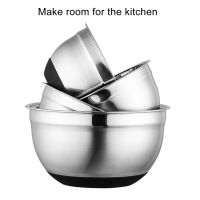 18cm20cm24cm Diameter Anti-scald with Lid Non-Slip Stainless Steel Kitchen Utensil Bowl for Salad Bread Pastries Cake Bowl