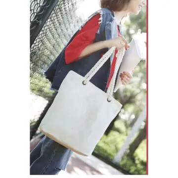 Plain Canvas Tote Bag size with zipper Katsa Bag Ecobag Recyclable