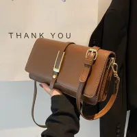 This years popular small bag new trendy autumn texture womens bag retro shoulder bag all-match Messenger small square bag 【QYUE】