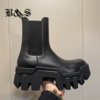 Black &amp; Street Exclusive Handmade High-TOP Handmade Bulldozer 8Cm Thick Soled Men S Gear Tank Boots