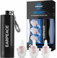 EarPeace Concert Ear Plugs - Reusable High Fidelity Earplugs - Hearing Protection for Music Festivals, DJs, Musicians, Motorcycles, Raves, Work &amp; Airplane Noise Reduction (Black Case - Standard Plugs)