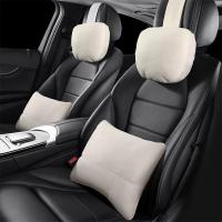DOKIA Car Headrest Waist  Pillow Suede Fabric Waist Cushion to Protect Back Car Seat Waist Pillow Interior Decoration Seat Cushions