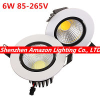 1PC CE &amp; RoHS 6W cob LED downlight เพดานดาวน์ไลท์พร้อมไดร์เวอร์85-265V WARM whitecold White ไฟ LED ในร่ม