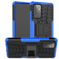 เคส Samsung A72 กรณีนาฬิกาพีซีสุดหรู + TPU Stand Armor กรณีกันกระแทก