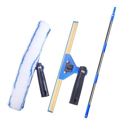 【hot】❇❈  1 Set Window Cleaner Squeegee And Microfiber Scrubber Cleaning With Pole Car