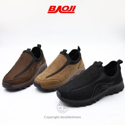 BAOJI รองเท้าเดินป่า outdoor แบบสลิปออน รุ่น BJM594 (สีดำ/กากี/น้ำตาล) ไซส์ 41-45