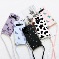 {OLI STUDIO} DaisyPhone กระเป๋าเคส ForS10 Plus บน ForS10e S10S10 G973F RopeStrap Lanyard ฝาหลัง