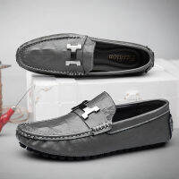 YUAAEหนังแท้สำหรับผู้ชายแฟชั่นแบรนด์Mens Loafers Slip-Onรองเท้าระบายอากาศผู้ชายรองเท้าเรือMocassin