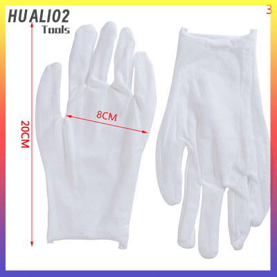 งานผ้าฝ้ายสีขาวน้ำหนักเบาสำหรับเหรียญเพชรพลอยงาน HUALI02ถุงมือยืดสูง