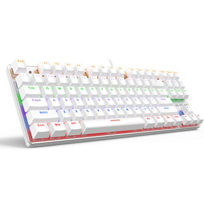 Metoo Gaming Mechanical Keyboard 87104 Anti-ghosting Luminous Blue Red Black Switch Backlit LED wired Keyboard Russian sticker