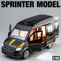 1:24ล้อแม็ก Sprinter MPV รถตู้ไพน์ RV รถโมเดล D Iecast โลหะยานพาหนะด้วยเสียงและแสงดึงกลับรถเก็บของเล่นของขวัญ