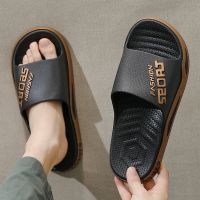 Slippers men wear 2021 large indoor home bathroom拖鞋男外穿2021大码室内居家用浴室防滑厚底防臭男士拖鞋