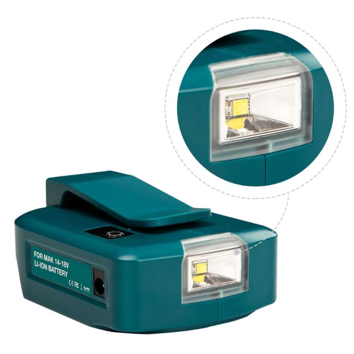 14-4v18v-li-on-battery-dual-usb-port-with-led-light-spotlight-outdoor-flashlight-for-makita-batteries