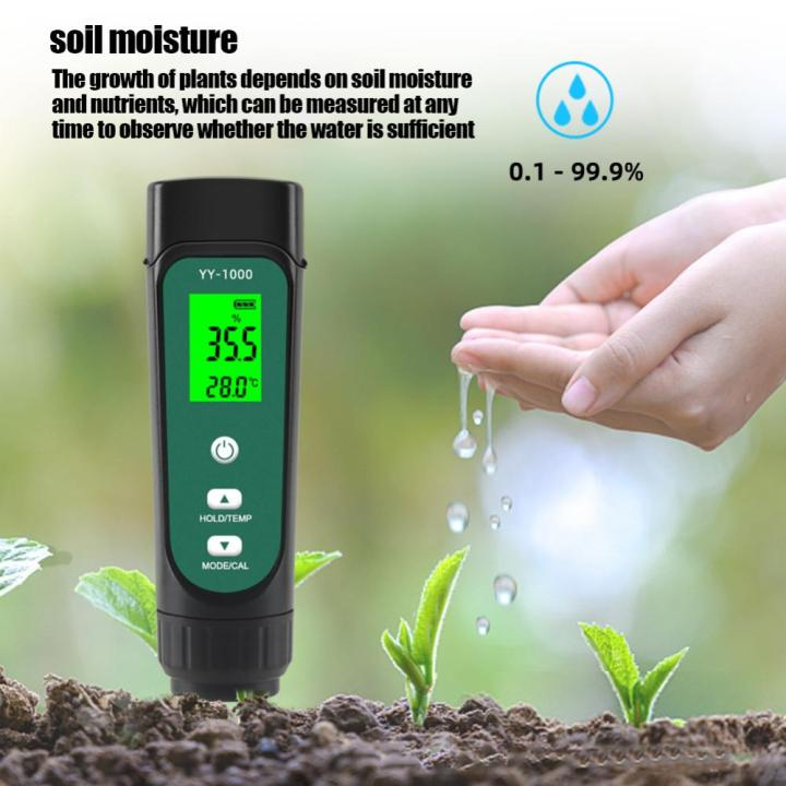 เครื่องวัดอุณหภูมิความชื้นในดินความชื้นในดินแบบ3-in-1ที่เครื่องตรวจจับอุณหภูมิแบบพกพากระถางสวนเครื่องมือวัดทางการเกษตร
