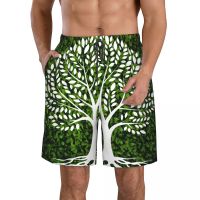 ชุดว่ายน้ำชาย กางเกงว่ายน้ำ Trunks Beach Board กางเกงขาสั้น ชุดว่ายน้ำชาย Running Sports Surf Shorts Trees ใบเขียวแห้งเร็ว