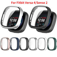 ปกป้องหน้าจอสำหรับ Fitbit Versa 4 /Sense 2เคสกันกระแทกแบบแข็งปกป้องกระจกนิรภัยกันกระแทกคลุมทั้งหมดรอบด้าน