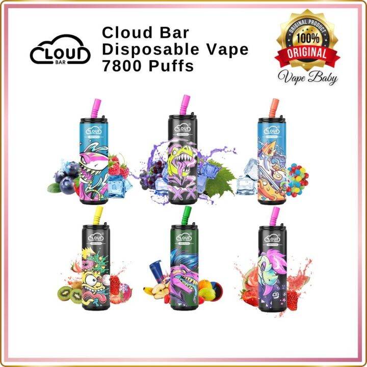 Cloud Bar Disposable Vape 7800 Puffs 2 Nicotine Rechargeable Battery ...