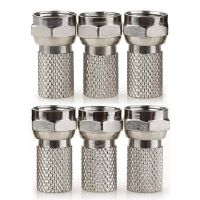 6Pcs Plated F Plug Connectors Waterproof Mini Screw/Twist on Aerial Coaxial Cable RG6 for Satellite TV Sky NTL Cable