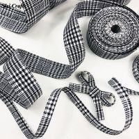 Sisi Crafts Layering Fabric Tape 1" Woven Plaid Grosgrain Ribbon 10 25 40mm Check Cotton Satin Bias DIY Hair Bow Tie Accessory