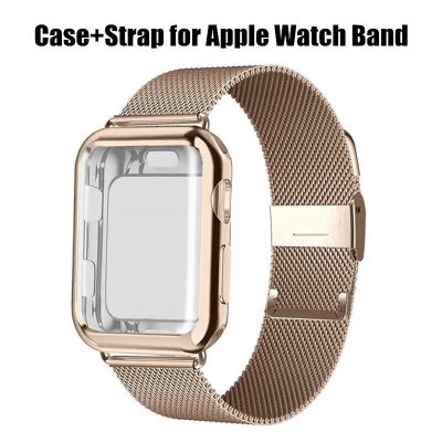 Milanese Loop Case+Strap for Apple Watch Band Ultra 8 7 6 SE 5 4 41mm 40mm 44mm 38mm 42mm Watchband Iwatch Series 7 45mm Cases Cases