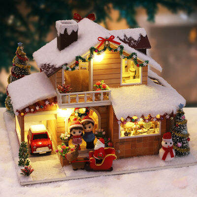 [COD] เต้ที่ดีที่สุด กระท่อม ES001 Ice and Snow Manor Christmas Edition แฮนด์เมดประกอบโมเดลบ้านของเล่นของขวัญวันเกิดหญิง