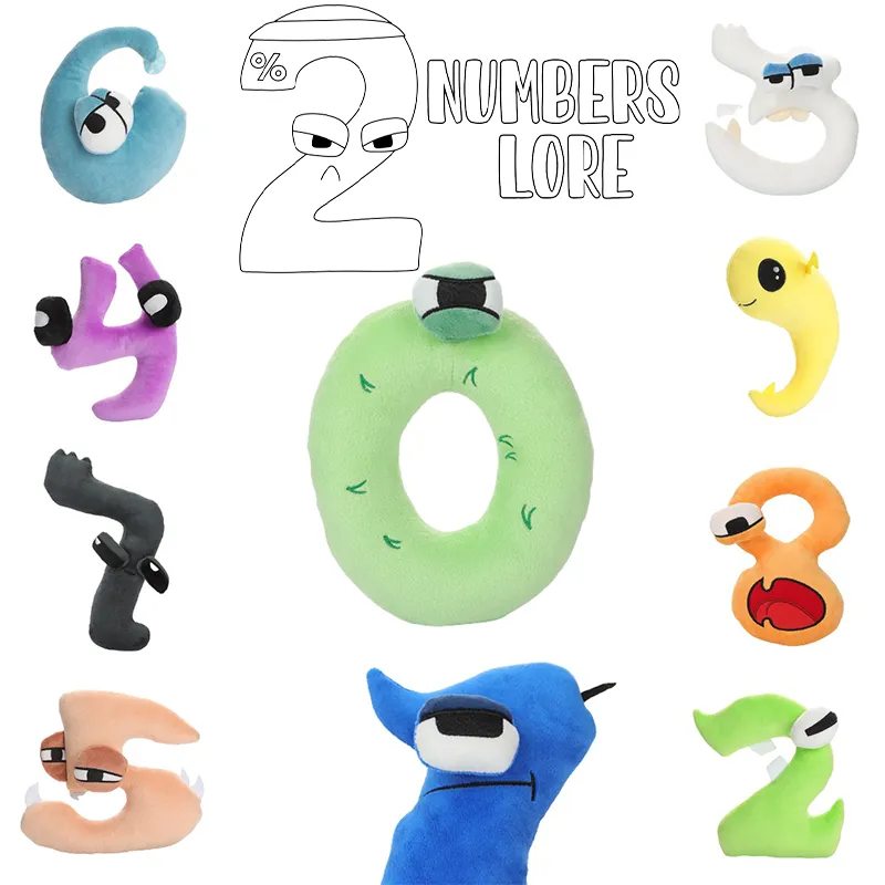 Number Alphabet Lore Zero One Plush Doll Baby Educational Toys Decor Home  Gift