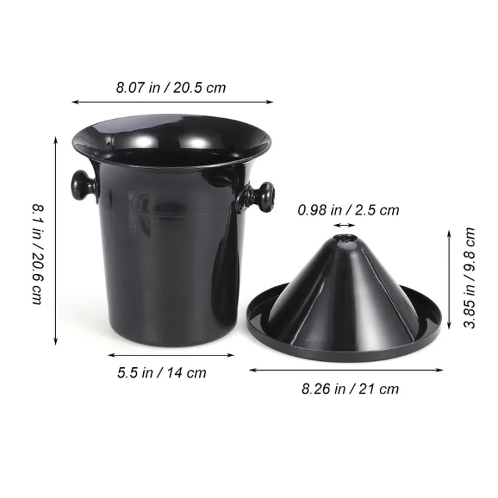High Quality Wine Tasting Spit Barrel Black Color Wine Dump Bucket Plastic Ice Bucket Wine
