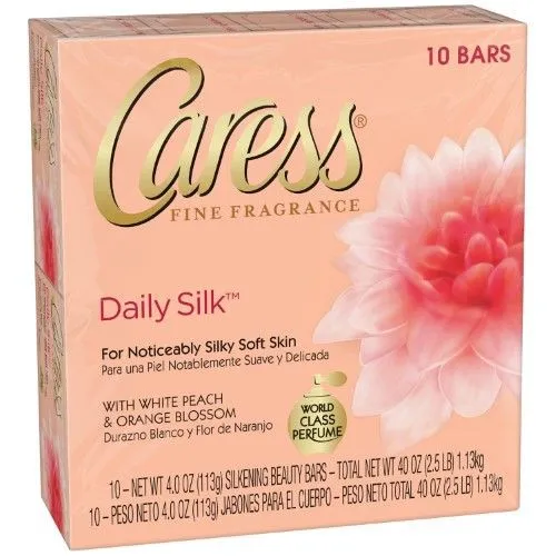Caress Daily Silk Soap Fine Fragrance 4 oz. Bar Soap (10 bars per pack