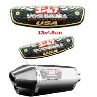 ป้ายโลโก้ โลหะ YOSHIMURA USA สีดำ ขอบทอง สำหรับติดท่อไอเสีย ขนาด 13.0X5.0 cm ติดตั้งด้วยเทปกาวสองหน้าด้านหลัง