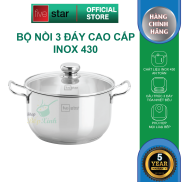 Nồi luộc gà inox 430 bếp từ 3 đáy Fivestar nắp kính 30cm