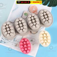 แม่พิมพ์สบู่ วงรี ปุ่มนวด 4หลุม ขนาดหลุม :  8.3x6x4.3cm Massage Soap Oval Silicone Mold นวดผ่อนคลายจุด นวดตัว พิมพ์ซิลิโคนสำหรับทำสบู่ สบู่ล้างหน้า นวดอโรม่า โมลซิลิโคน นวดไทย พิมพ์ซิลิโคนคุณภาพดี