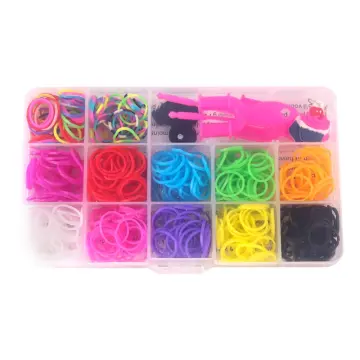 600-1500pcs+ Colorful Loom Bands Set Candy Color Bracelet Making Kit DIY  Rubber Band Woven Bracelet