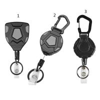 Retractable Keychain Heavy Duty Retractable Badge Holders Carabiner Keychain Anti-theft Elastic Keychain Durable