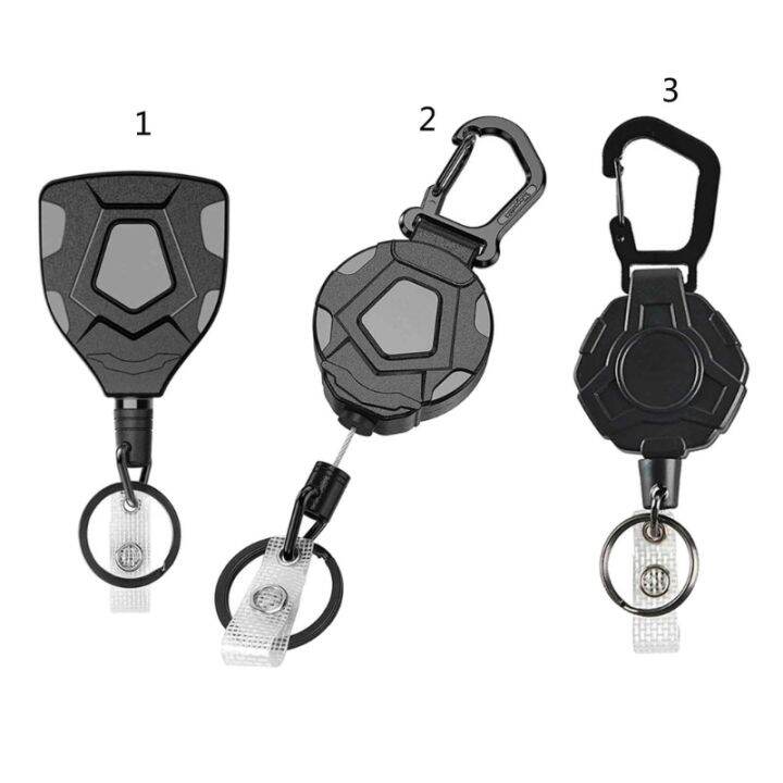 retractable-keychain-heavy-duty-retractable-badge-holders-carabiner-keychain-anti-theft-elastic-keychain-durable