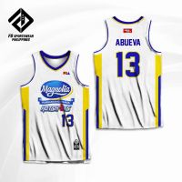 CALVIN ABUEVA MAGNOLIA PAMBANSANG MANOK HOTSHOTS WHITE PBA FULL SUBLIMATED JERSEY