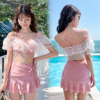 2021 New Summer Sexy Cute Bikini Pink Sweet Suit Age Reduction Slim Fit Backless Womens 2-piece High Waist Swimsuit