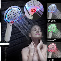 Automatic LED Light Shower Head 3 Color LED Handheld Bathroom Sprayer Digital Temperature Display Water Saving Shower Spray Head