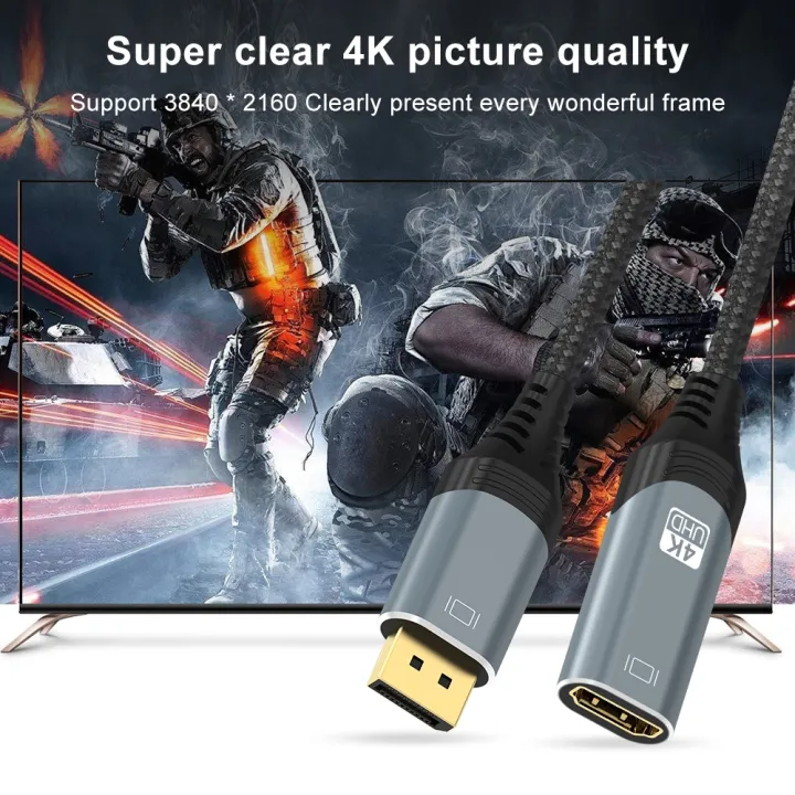 fdbro-4k-dp-to-hdmi-compatible-adapter-converter-display-port-male-displayport-to-female-hd-cable-adapter-video-audio-for-pc-tv
