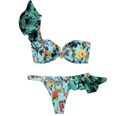 [COD] อเมซอน 2022 ชุดว่ายน้ำสตรีบิกินี่พิมพ์ลายดอกไม้ bikini
