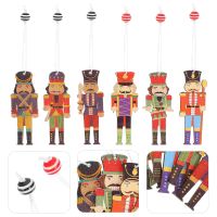 Christmas Nutcracker Wooden Pendantsoldiers Figures Festival Hanging Slices Soldier Colored Decorative Decor Xmas Tree