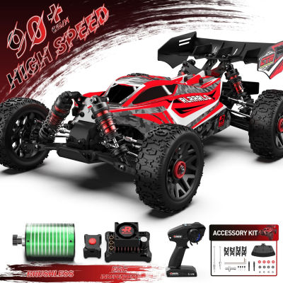 CROBOLL 1:14 Brushless Fast RC Cars for Adults with Independent ESC,Top Speed 90+KPH 4X4 Hobby Off-Road RC Truck,Oil Filled Shocks Remote Control Monster Truck for Boys(Red) BRUSHLESS Red