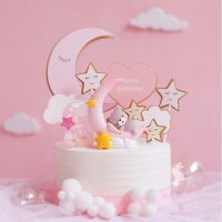 9pcs Creative Cute Moon Star Shape Cake Topper Cupcake Decor Birthday Baby Shower Party Cake Decoration Hot Sale