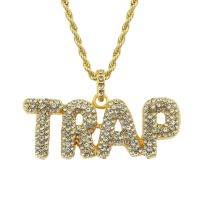 [COD] European and hip-hop TRAP music style pendant personality diamond letter mens necklace accessories